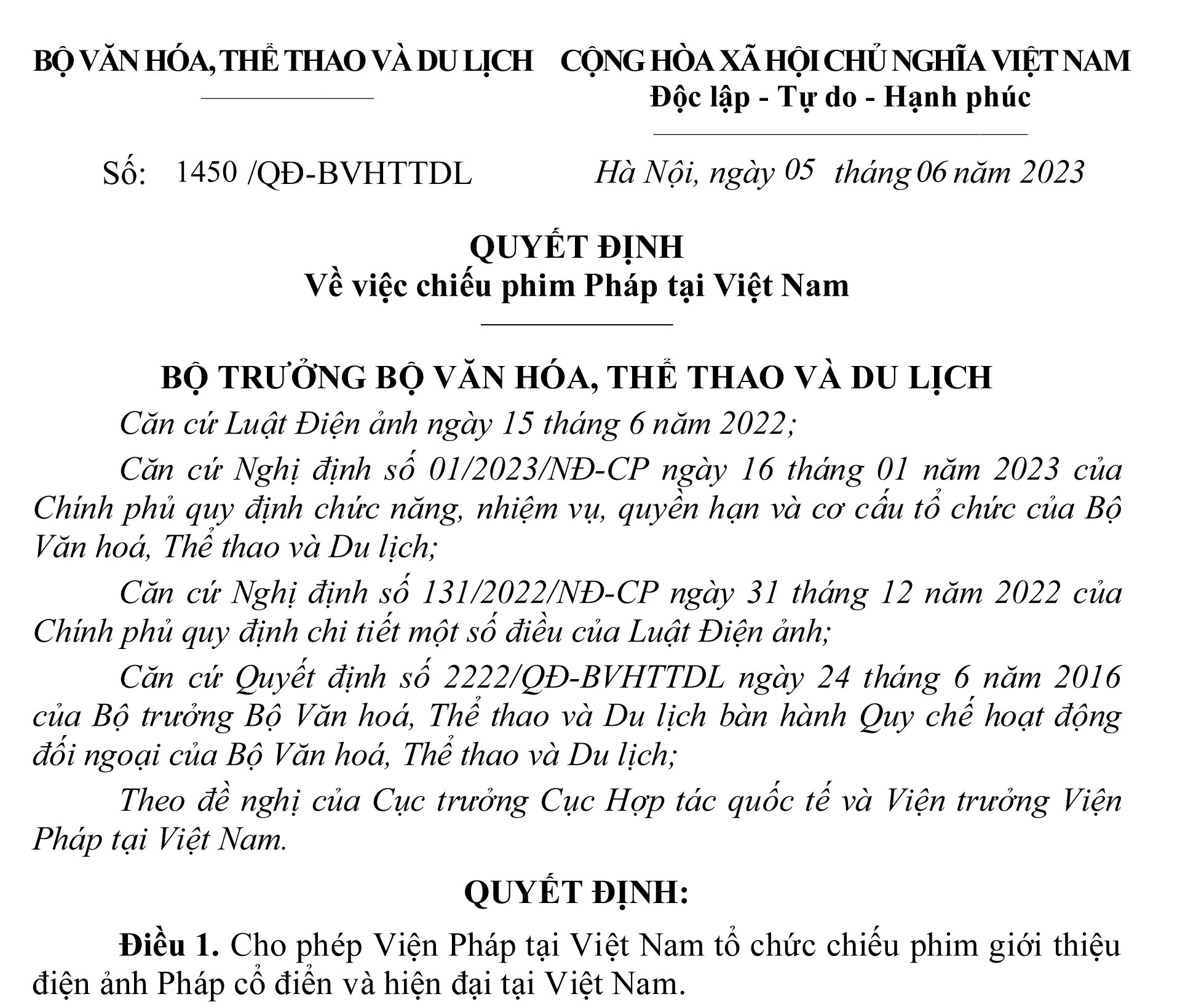 Tổ chức chiếu phim Pháp tại Việt Nam
